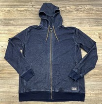 Hurley Men&#39;s Full Zip Hoodie Sweatshirt Heather Navy Blue Heavyweight Si... - $28.71