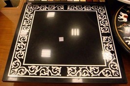 Handcrafted Black Marble Side Table Mosaic Stone Bar Counter Modern Furniture - $681.12