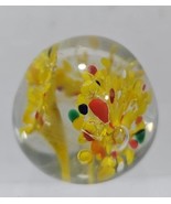 Vintage Art Glass Paperweight Clear Glass Colorful Inside Design Bubbles - €15,10 EUR