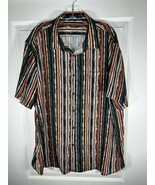 MCEDAR Mens Size 2XL Casual Button Down Shirt Short Sleeve Striped Mixed... - $27.34 CAD