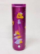 Starbucks Pink Purple Floral Vacuum Insulated Tumbler 16 OZ Flip Top The... - £76.75 GBP