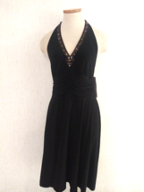 NWT Signature by Robbie Bee Sz 6  Washable Halter Cocktail Dress Beaded ... - $18.69