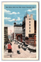 Main Street View North From Fifth Ave Cincinnati Ohio OH WB Postcard H21 - $2.92