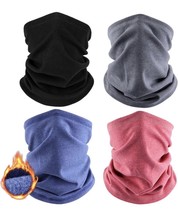 4 Pack Winter Neck Warmer, Gaiter Ski for Men &amp; Women, Soft Fleece Face Covers - £13.19 GBP