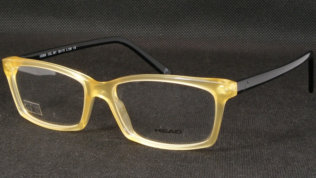 HEAD HD808 901 Transparent Jaune Rare Lunettes Monture 53-15-135 Italie - $97.69