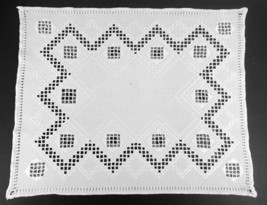 Hardanger Norwegian Embroidery 16x20 Topper Cut Work Folk Art White Cloth - $38.60