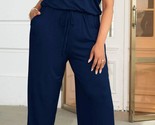 Trendsi Drawstring Waist Short Sleeve Jumpsuit Size L - $64.35
