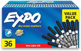 Expo Fine Tip Dry Erase Markers, White Board Markers Dry Erase, Low Odor,, Count - £30.93 GBP