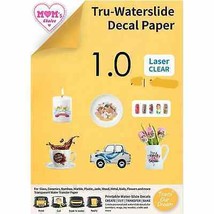 Print Waterslide Decal Paper CLEAR 22 Sheets 8.5x11 Water Slide Transfer - £11.99 GBP