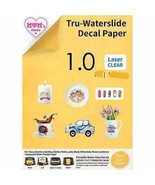Print Waterslide Decal Paper CLEAR 22 Sheets 8.5x11 Water Slide Transfer - £11.71 GBP