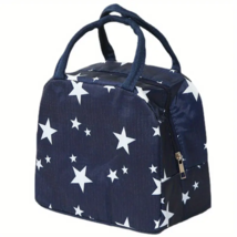 Portable Insulated Lunch Box Bag - New - Navy w/ Stars - $14.99