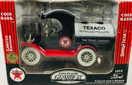 Gearbox Limited Edition 1:24 Diecast 1912 Ford Texaco Oil Tanker Coin Bank NIB - £10.24 GBP