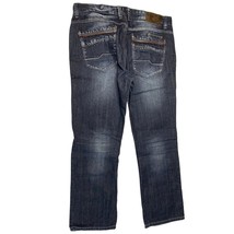 RNZ Denim Mens Size 38x30 Straight Leg Jeans Leather trim on back pocket... - $19.79