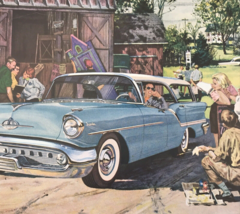 1950s Blue GM Oldsmobile Super 88 Fiesta Advertising Print Ad 9.75&quot; x 13.5&quot; - £11.01 GBP