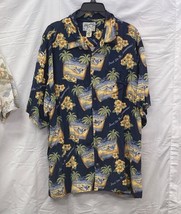 BIG DOGS Blue Hammock Just Do It Tropical Button Up Shirt XL - $213.82 MXN
