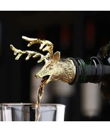 Wine &amp; Spirits Pourer 3D Deer Head Shaped in Gold - £22.94 GBP