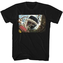 Jaws Head Tail Whole Damn Thing Men&#39;s T Shirt Shark Attack Ocean Deep Water - £22.41 GBP+