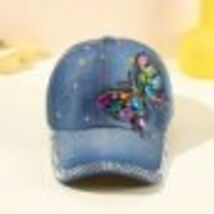 Women's graphic cap butterfly design adjustable back blue, ships right out - $7.00