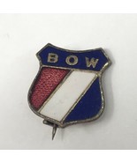 BOW Shield Pin Vintage Red White Blue B.O.W. Lapel Vintage Pin - $9.85