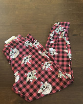 Munki Munki Star Wars Baby Yoda Christmas Pajama Pants Sz XL Jogger Plaid - £22.10 GBP