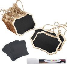 16 Pack Chalkboard Tags with Liquid Chalk Marker, Double Sided Blackboard with H - £12.66 GBP