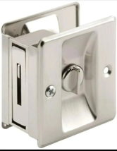  Pocket Door Privacy Lock &amp; Pull, Satin Nickel Prime Line N 7239. - £6.13 GBP