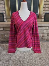 Express Vtg 90s Vneck Striped Long-Sleeve Pullover Shirt Womans Sz Large... - $29.70