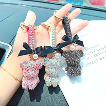 Crystal bear accessories,sparkling bear pendant,shining keychain purse c... - £24.07 GBP
