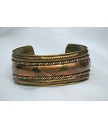 Copper &amp; Brass Hobo Cuff Bracelet Twisted Braided Costume Fashion Jewelry - £20.89 GBP