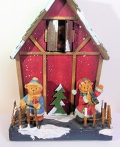 Studio Nova Christmas Bear House Musical Boxed Animated 10.5&quot; Holiday Magic - £17.86 GBP