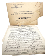 Robbins Music Corp. New York City &quot;Overnight&quot; Band Arrangement Sheet Music - $12.17 CAD