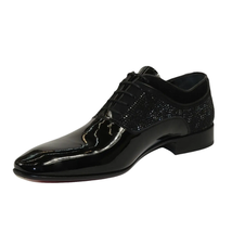 Men's GENIO Patent Leather Red Sole Shoes Formal 120196618 Black Stones image 3