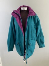 Vintage Pacific Trail Coat Large Teal Purple Hooded Jacket Coat Lined Outerwear* - £23.69 GBP