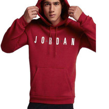 Jordan Mens Flight Fleece Logo Pullover Hoodie,Red,XX-Large - £95.15 GBP