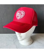 Vintage All You Need Is Love Cap Snapback Trucker Hat Red &amp; White - One ... - $611.82 MXN