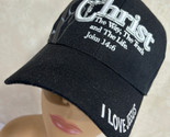 Religious Christian I Love Jesus Christ Black Adjustable Baseball Cap Hat - $13.48