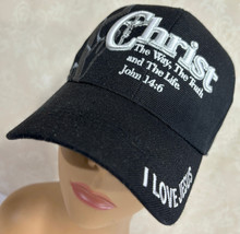 Religious Christian I Love Jesus Christ Black Adjustable Baseball Cap Hat - £10.77 GBP