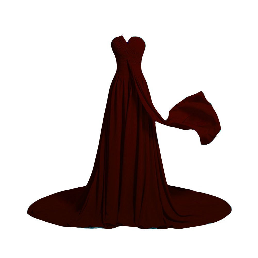 Kivary? Women's Strapless Chiffon A Line Ruched Simple Corset Long Prom Evening