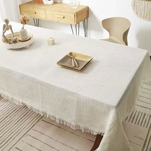 Rectangular Faux Linen Tablecloth Tablecloth Indoor and Outdoor Table Co... - $35.91