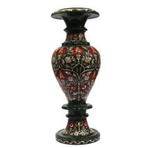18&quot; Marble Flower Vase Semiprecious Stones Handmade Art Home Decor Gifts - £1,088.27 GBP