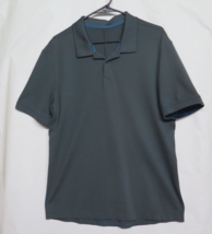 Lululemon Live In Practice Polo Shirt Mens M L Gray Short Sleeve Cotton ... - £26.50 GBP