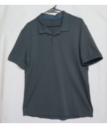 Lululemon Live In Practice Polo Shirt Mens M L Gray Short Sleeve Cotton ... - £26.11 GBP