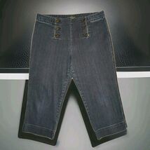 Ralph Lauren High Waist Capri Wide-Leg Cropped Blue Denim Women's Size 16 - $22.76