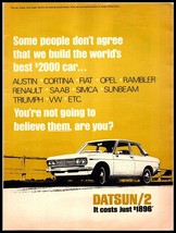 1969 Magazine Car Print Ad - DATSUN/2 A7 - $5.93