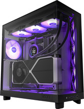 NZXT - H6 Flow RGB ATX Mid-Tower Case with Dual Chamber - Black - £163.67 GBP