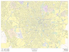 Central San Antonio, Texas Laminated Wall Map (Landscape) (MSH) - $193.05