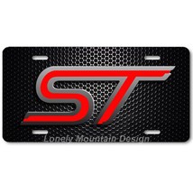 Ford ST Inspired Art on Black Mesh FLAT Aluminum Novelty Auto License Tag Plate - £14.38 GBP