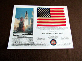 Jack Lousma Gordon Fullerton STS-3 Columbia Nasa Space Shuttle Space Flown Flag - £553.84 GBP