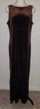 NWT Impressions Workshop Solid Brown Velvet Dress Maxi Long Sleeveless L... - $34.60