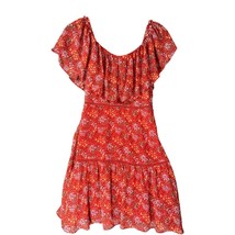 Rebecca Minkoff Dress 2 Lynne Red Floral Chiffon - £29.75 GBP